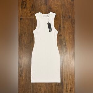 All Things Golden Luxe Rib High Neck Mini Dress XS